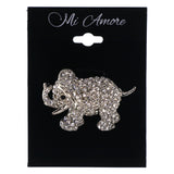 Mi Amore Elephant Brooch-Pin Silver-Tone