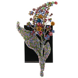 Mi Amore Flower Statement Brooch-Pin Multicolor & Silver-Tone