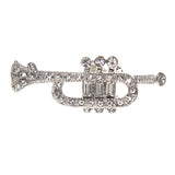 Mi Amore Trumpet Brooch-Pin Silver-Tone