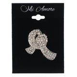 Mi Amore Scarf Knot Brooch-Pin Silver-Tone