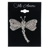 Mi Amore Dragonfly Brooch-Pin Silver-Tone