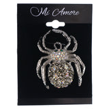 Mi Amore Spider Web Brooch-Pin Silver-Tone/Green