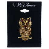 Mi Amore Owl Brooch-Pin Gold-Tone/Brown