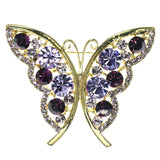 Mi Amore Butterfly Brooch-Pin Gold-Tone/Purple