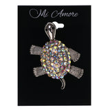 Mi Amore Turtle AB Finish with movable parts Brooch-Pin Silver-Tone