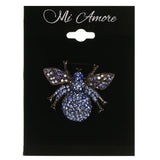 Mi Amore Beetle AB Finish Brooch-Pin Blue & Silver-Tone