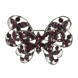 Mi Amore Butterfly Brooch-Pin Purple/Black