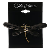 Mi Amore Dragonfly Brooch-Pin Black/Gold-Tone