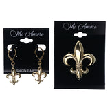 Mi Amore Fleur De Lis Convertible Necklace Pendant Pin-Earring-Set Gold-Tone