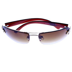 Mi Amore UV protection Semi-Rimless-Sunglasses Brown/Blue