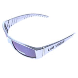 Mi Amore UV protection Las Vegas logo Sport-Sunglasses Silver-Tone & Blue