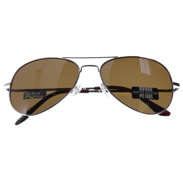 Mi Amore UV protection Shatter resistant Polycarbonate Aviator-Sunglasses Gold-Tone & Brown