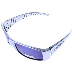 Mi Amore UV protection Florida logo Sport-Sunglasses Silver-Tone & Blue