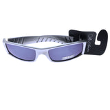 Mi Amore UV protection Florida logo Sport-Sunglasses Silver-Tone & Blue