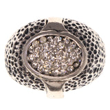 Mi Amore Crystal Sized-Ring Silver-Tone Size 10.00