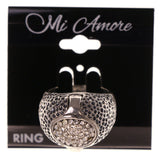 Mi Amore Crystal Sized-Ring Silver-Tone Size 10.00