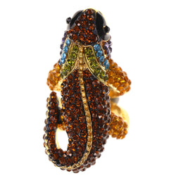 Mi Amore Lizard Crystal Sized-Ring Gold-Tone & Multicolor Size 6.00