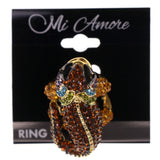 Mi Amore Lizard Crystal Sized-Ring Gold-Tone & Multicolor Size 6.00
