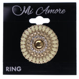 Mi Amore Crystal Sized-Ring White/Gold-Tone Size 6.00