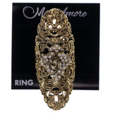 Mi Amore Filigree Crystal Sized-Ring Gold-Tone Size 8.00