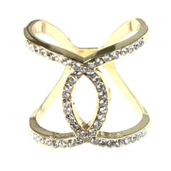 Mi Amore Crystal Sized-Ring Gold-Tone/Silver-Tone Size 9.00