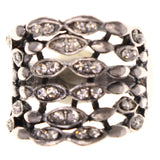 Mi Amore Crystal Sized-Ring Silver-Tone Size 10.00