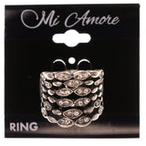 Mi Amore Crystal Sized-Ring Silver-Tone Size 10.00