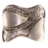 Mi Amore Crystal Sized-Ring Silver-Tone Size 9.00