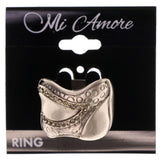 Mi Amore Crystal Sized-Ring Silver-Tone Size 9.00