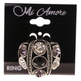 Mi Amore Crystal Sized-Ring Silver-Tone/Purple Size 10.00