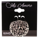 Mi Amore Crystal Sized-Ring Silver-Tone Size 10.00