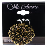 Mi Amore Flower Sized-Ring Gold-Tone Size 10.00