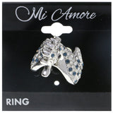 Mi Amore Sea Horse Crystal Sized-Ring Silver-Tone & Blue Size 7.00