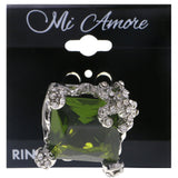 Mi Amore Star Fish Sized-Ring Silver-Tone/Green Size 8.00