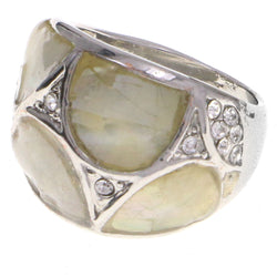Mi Amore Crystal Sized-Ring Silver-Tone/Yellow Size 7.00