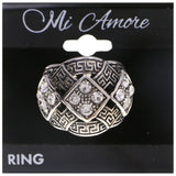 Mi Amore Crystal Sized-Ring Silver-Tone Size 8.00