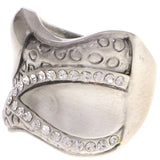 Mi Amore Crystal Sized-Ring Silver-Tone Size 8.00