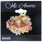 Mi Amore Crystal Sized-Ring Gold-Tone/Multicolor Size 7.00