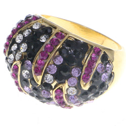 Mi Amore Crystal Sized-Ring Gold-Tone/Pink Size 6.00