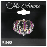 Mi Amore Crystal Sized-Ring Gold-Tone/Pink Size 6.00