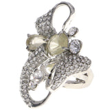 Mi Amore Crystal Sized-Ring Silver-Tone Size 6.00