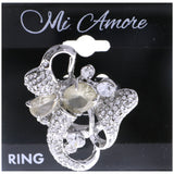 Mi Amore Crystal Sized-Ring Silver-Tone Size 6.00