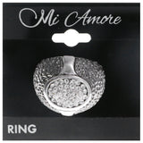 Mi Amore Crystal Sized-Ring Silver-Tone/Gray Size 7.00