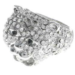 Mi Amore Beaver Crystal Sized-Ring Silver-Tone Size 7.00