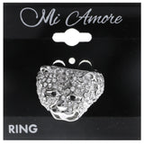 Mi Amore Beaver Crystal Sized-Ring Silver-Tone Size 7.00