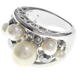 Mi Amore Crystal Sized-Ring Silver-Tone/Gray Size 6.00