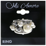 Mi Amore Crystal Sized-Ring Silver-Tone/Gray Size 6.00