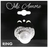 Mi Amore Crystal Sized-Ring Silver-Tone Size 7.00