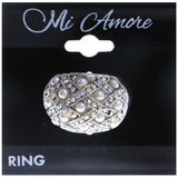 Mi Amore AB F inish Crystal Sized-Ring Silver-Tone Size 8.00