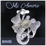 Mi Amore Crystal Sized-Ring Silver-Tone Size 8.00